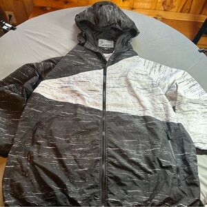 BROOKLYN CLOTH Black And White Full Zip Windbreaker Lightweight Men's 3XL